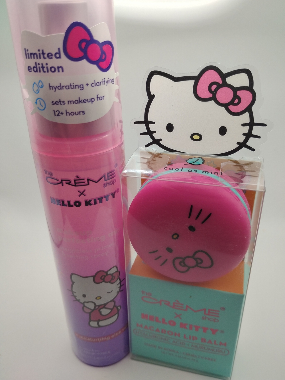 The Crème Shop x Hello Kitty Pink Macaron Lip Balm & Setting Mist